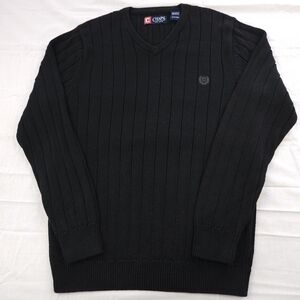 Chaps Men's Black V Neck Sweater
